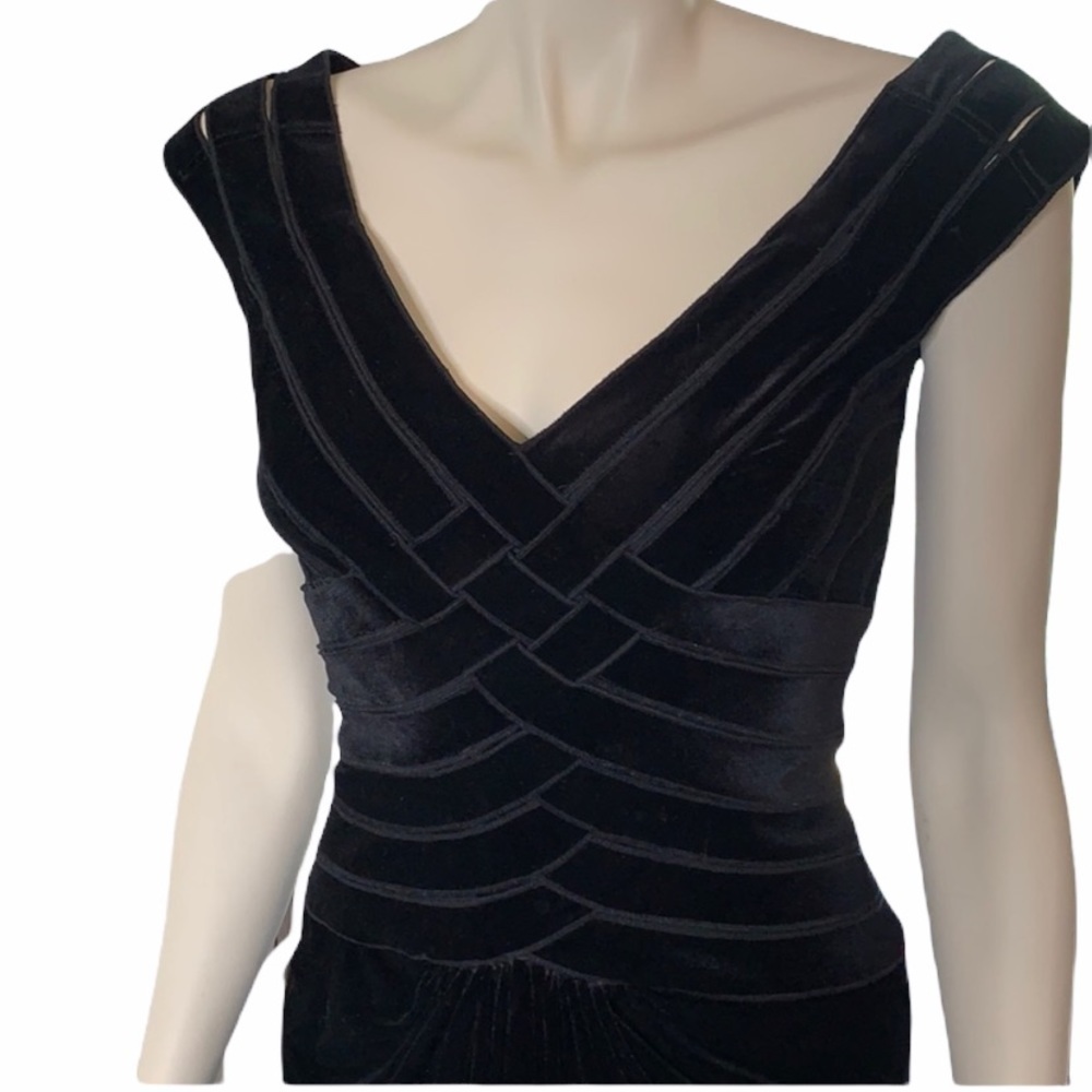 Velvet Floor Length Mermaid Style Evening Dress Xs Black Tie Gala